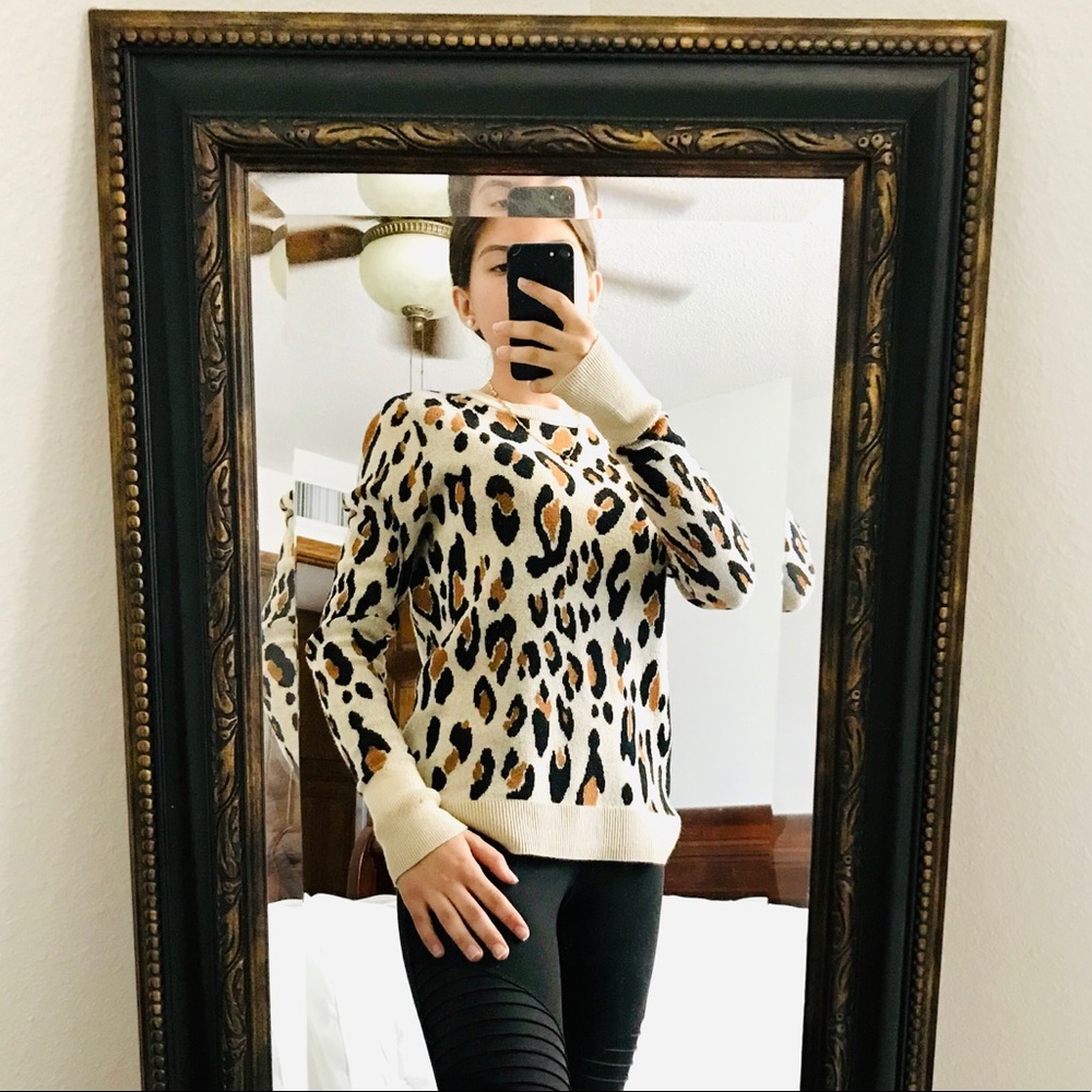 CHEETAH PRINT A NEW DAY SWEATER